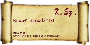 Kropf Szebáld névjegykártya